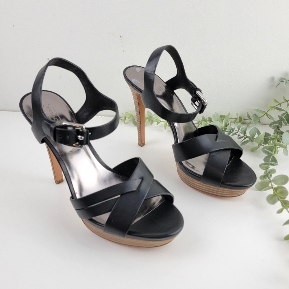 Coach Danny strappy platform stacked heel sz 9